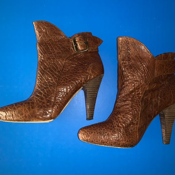 CYNTHIA VINCENT Brown Soft Leather Ankle Boots Size 6 - Picture 2 of 4